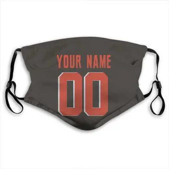 Custom Name & Number Brown Face Mask