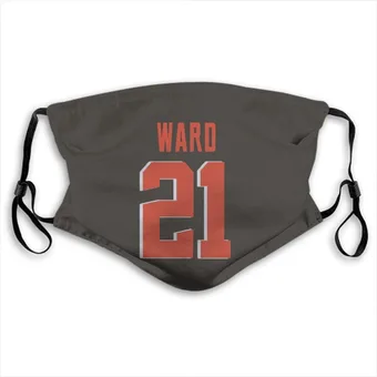 Denzel Ward Name & Number Brown Face Mask