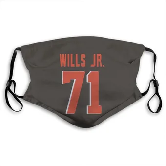 Jedrick Wills Jr. Name & Number Brown Face Mask