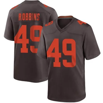 Men's Aidan Robbins Brown Game Alternate Football Jersey