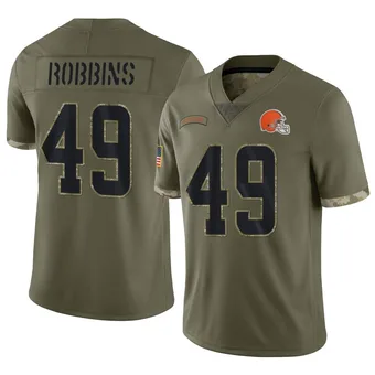 Men's Aidan Robbins Olive Limited 2022 Salute To Service Football Jersey