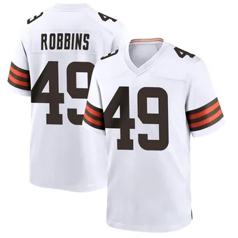 Men's Aidan Robbins White Game Football Jersey