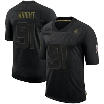 Men's Alex Wright Black Limited 2020 Salute To Service Football Jersey