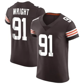 Men's Alex Wright Brown Elite Vapor Football Jersey