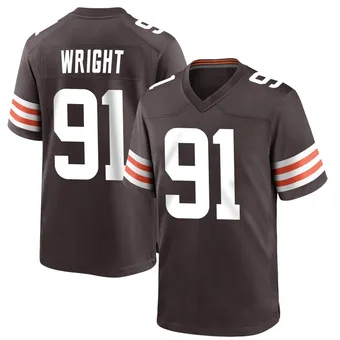 Men's Alex Wright Brown Game Team Color Football Jersey