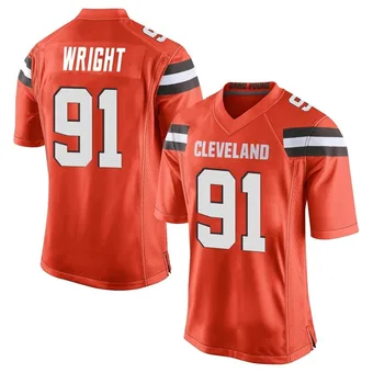 Men's Alex Wright Orange Game Alternate Football Jersey