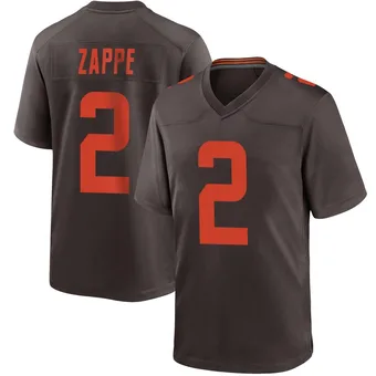 Men's Bailey Zappe Brown Game Alternate Football Jersey