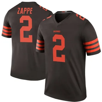 Men's Bailey Zappe Brown Legend Color Rush Football Jersey