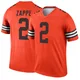 Men's Bailey Zappe Orange Legend Inverted Football Jersey