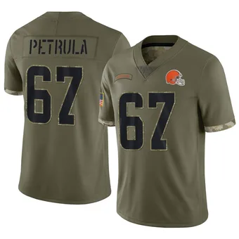 Men's Ben Petrula Olive Limited 2022 Salute To Service Football Jersey