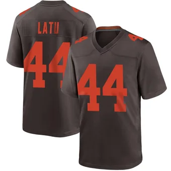 Men's Cameron Latu Brown Game Alternate Football Jersey