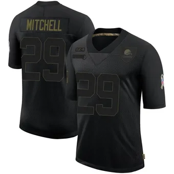 Men's Cameron Mitchell Black Limited 2020 Salute To Service Football Jersey