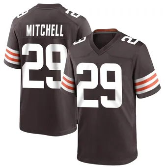 Men's Cameron Mitchell Brown Game Team Color Football Jersey