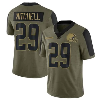 Men's Cameron Mitchell Olive Limited 2021 Salute To Service Football Jersey