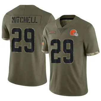 Men's Cameron Mitchell Olive Limited 2022 Salute To Service Football Jersey