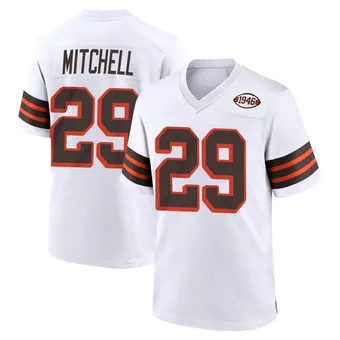 Men's Cameron Mitchell White Game 1946 Collection Alternate Football Jersey