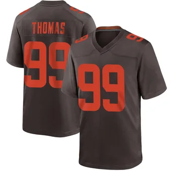 Men's Cameron Thomas Brown Game Alternate Football Jersey