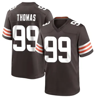 Men's Cameron Thomas Brown Game Team Color Football Jersey