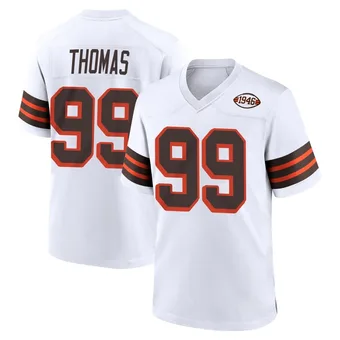 Men's Cameron Thomas White Game 1946 Collection Alternate Football Jersey