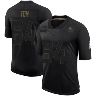 Men's Cameron Tom Black Limited 2020 Salute To Service Football Jersey