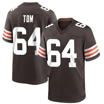 Men's Cameron Tom Brown Game Team Color Football Jersey