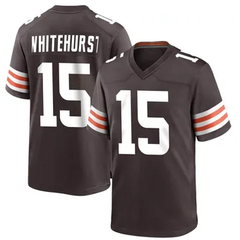 Men's Charlie Whitehurst Brown Game Team Color Football Jersey