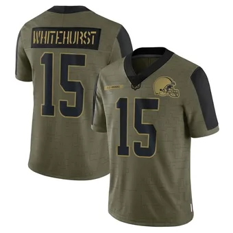 Men's Charlie Whitehurst Olive Limited 2021 Salute To Service Football Jersey