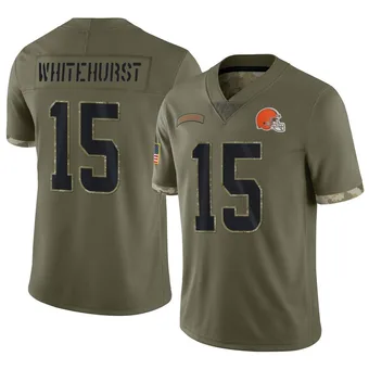 Men's Charlie Whitehurst Olive Limited 2022 Salute To Service Football Jersey