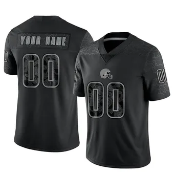 Men's Custom Black Limited Reflective Football Jersey