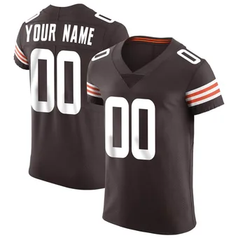 Men's Custom Brown Elite Vapor Football Jersey