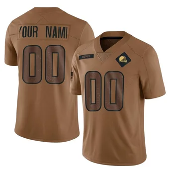 Men's Custom Brown Limited 2023 Salute To Service Football Jersey