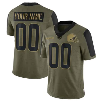 Men's Custom Olive Limited 2021 Salute To Service Football Jersey