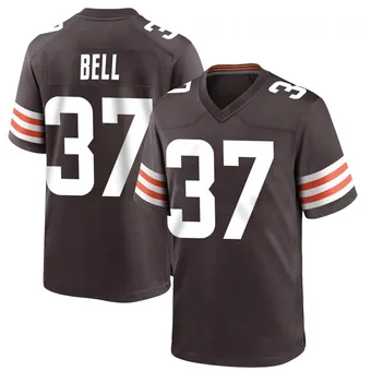 Men's D'Anthony Bell Brown Game Team Color Football Jersey