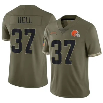 Men's D'Anthony Bell Olive Limited 2022 Salute To Service Football Jersey