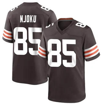 Men's David Njoku Brown Game Team Color Football Jersey