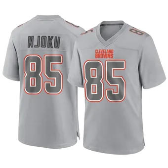 Men's David Njoku Gray Game Atmosphere Fashion Football Jersey