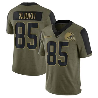 Men's David Njoku Olive Limited 2021 Salute To Service Football Jersey