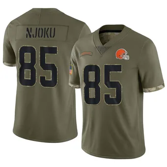 Men's David Njoku Olive Limited 2022 Salute To Service Football Jersey