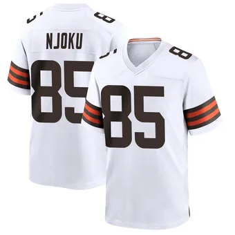 Men's David Njoku White Game Football Jersey