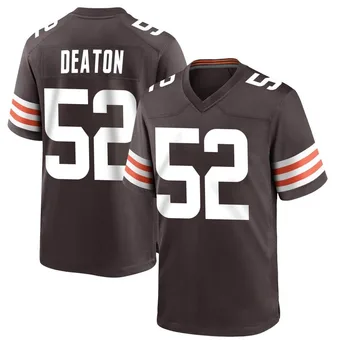 Men's Dawson Deaton Brown Game Team Color Football Jersey