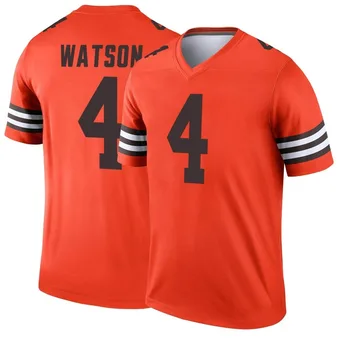 Men's Deshaun Watson Orange Legend Inverted Football Jersey