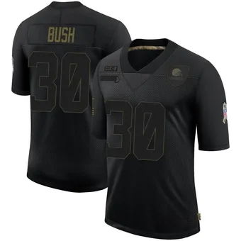 Men's Devin Bush Black Limited 2020 Salute To Service Football Jersey