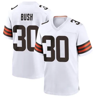 Men's Devin Bush White Game Football Jersey