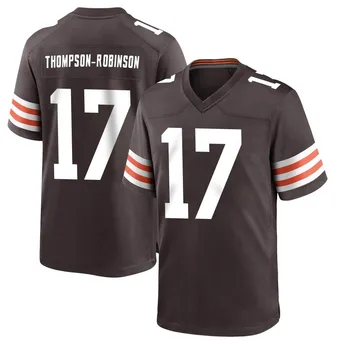 Men's Dorian Thompson-Robinson Brown Game Team Color Football Jersey