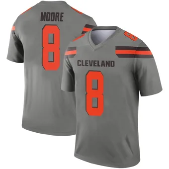 Men's Elijah Moore Legend Inverted Silver Football Jersey