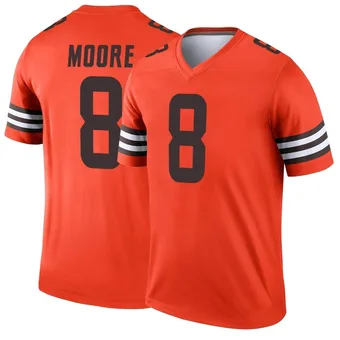 Men's Elijah Moore Orange Legend Inverted Football Jersey