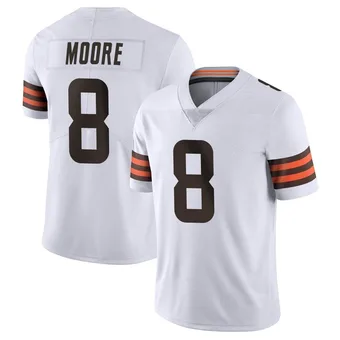 Men's Elijah Moore White Limited Vapor Untouchable Football Jersey