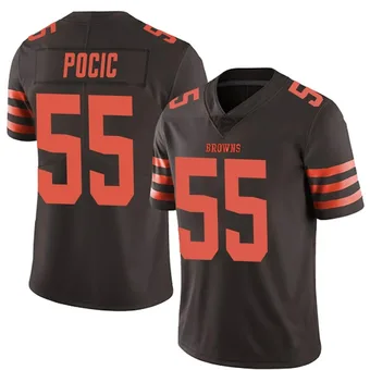 Men's Ethan Pocic Brown Limited Color Rush Football Jersey