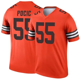 Men's Ethan Pocic Orange Legend Inverted Football Jersey