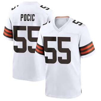 Men's Ethan Pocic White Game Football Jersey